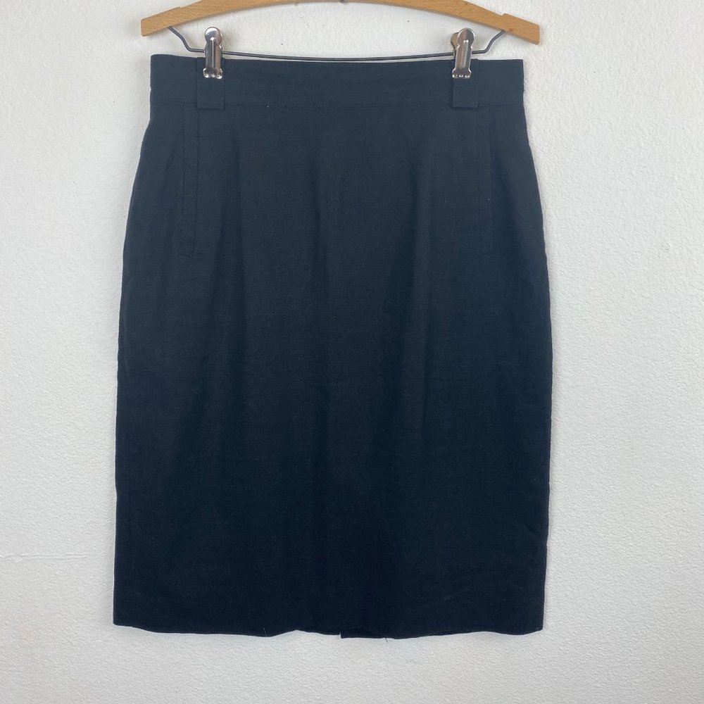 Rafaella Linen/Cotton Straight Black Skirt Sz 12